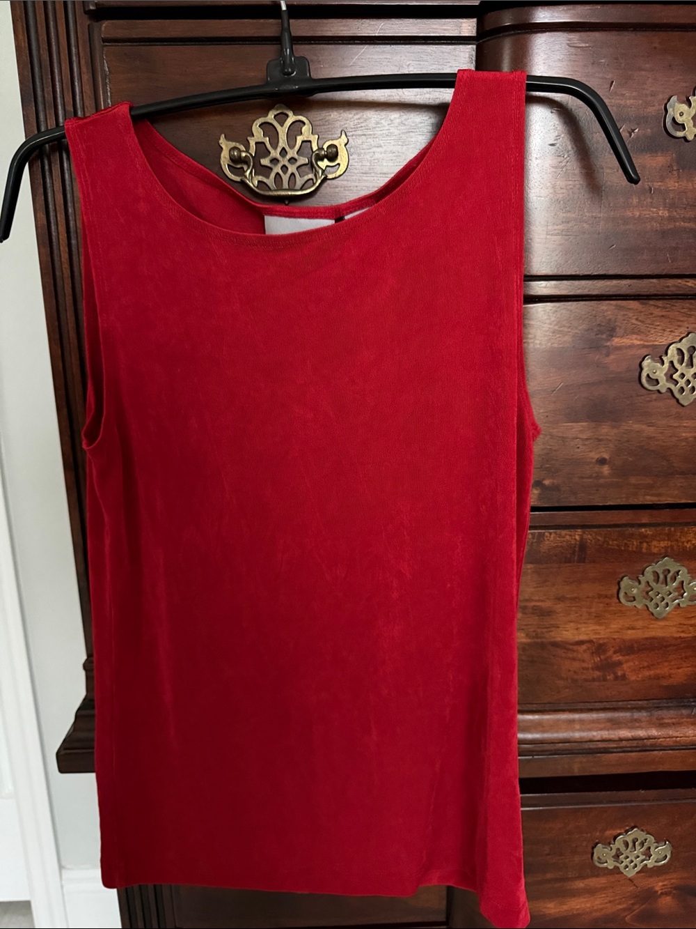 Red Sleeveless Velvet Women's Top